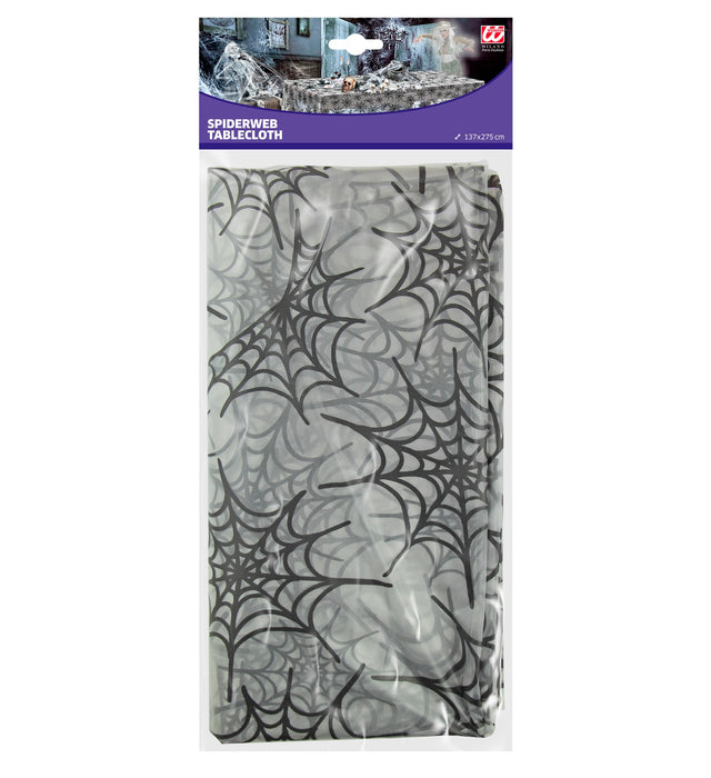 Halloween Tischdecke "Spinnennetz" | Schwarz 137x275cm Dekoration