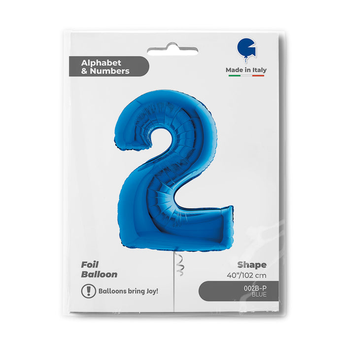 Riesenzahl Folienballon 40"/102cm | Blau #2