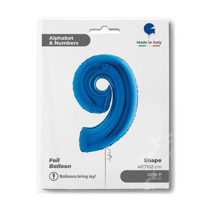 Riesenzahl Folienballon 40"/102cm | Blau #9