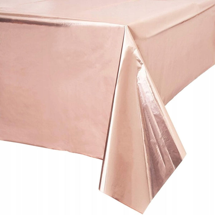 Tischdecke PVC Uni Metall 137x274cm Rosegold