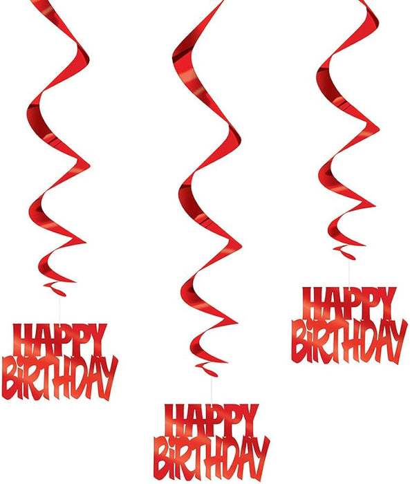 Swirldeko Happy Birthday Rot 3Stk.
