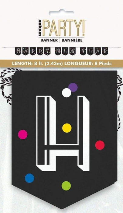 Wimpelkette Neon Dots Happy New Year 213cm/7Ft.