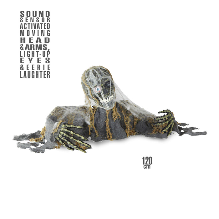 Figur Zombie-Skelett Groundbreaker 120 cm mit Bewegung & Sound Halloween Deko