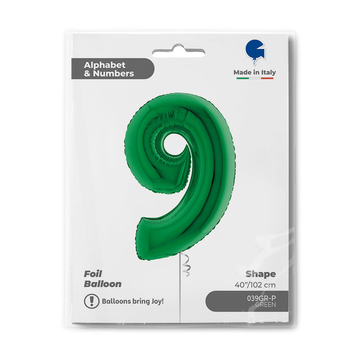 Riesenzahl Folienballon 40"/102cm | Grün #9