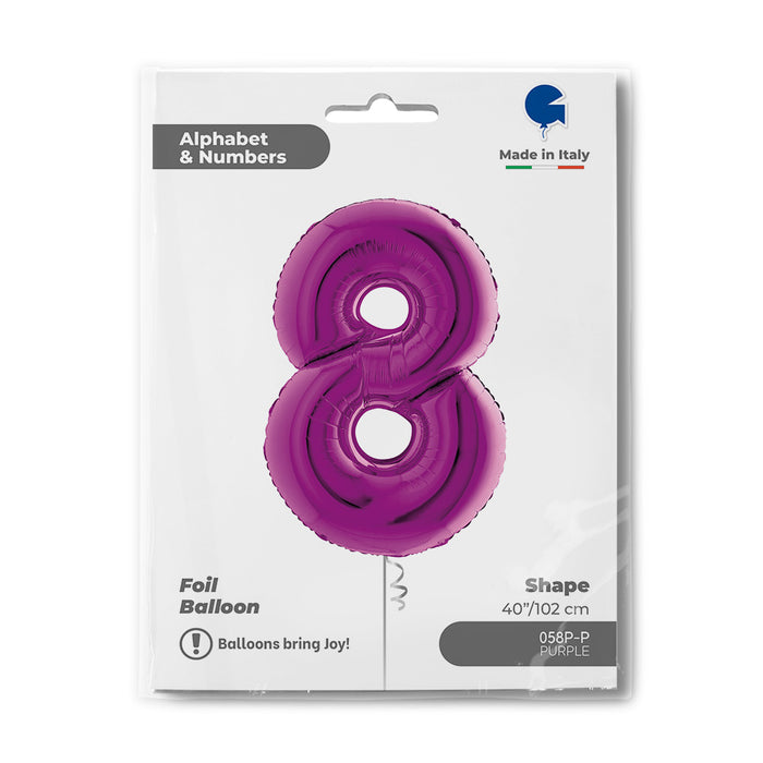Riesenzahl Folienballon 40"/102cm | Lila #8