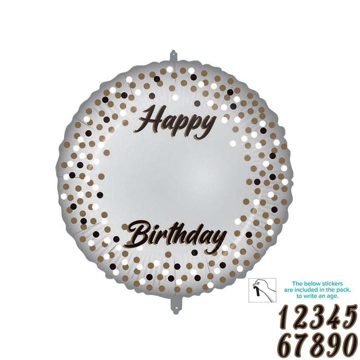 ABC18 Happy Birthday Personalisiert 46 cm ø | Silber