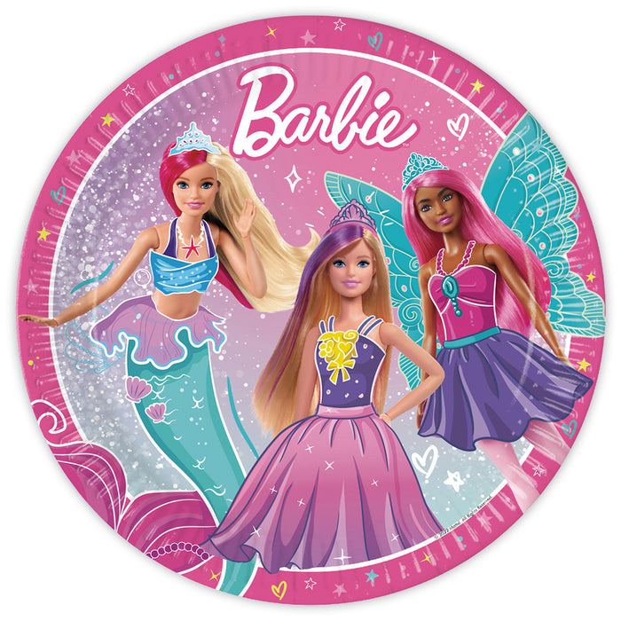 Pappteller Barbie Fantasy 23 cm ø | 8 Stück FSC