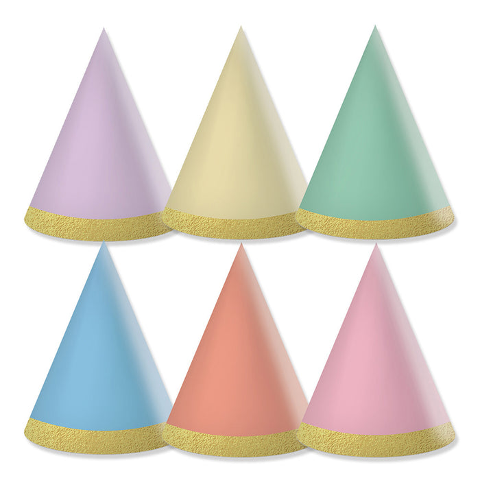 Mini Partyhüte | 6 Stück Multicolor Pastell