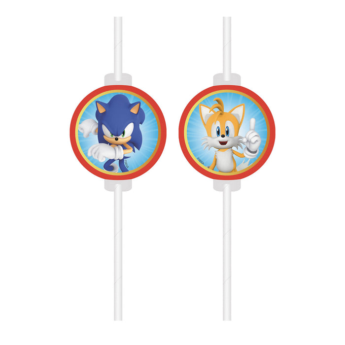 Trinkhalme Sonic Sega | 4 Stück FSC