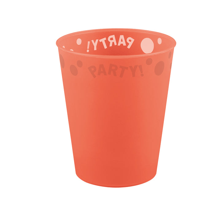 Mehrweg Becher 250 ml | 1 Stück Orange fluoreszierend