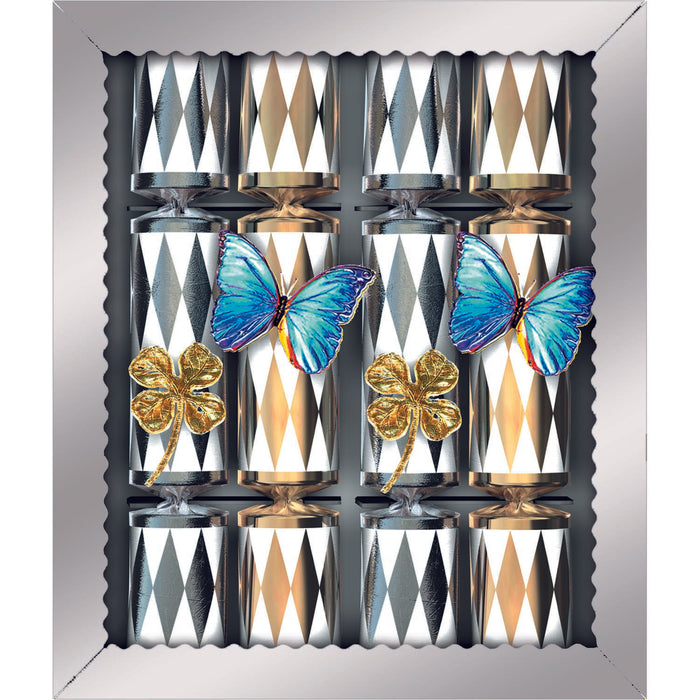 Knallbonbon Gold & Silber Rauten 22cm/4Stk.