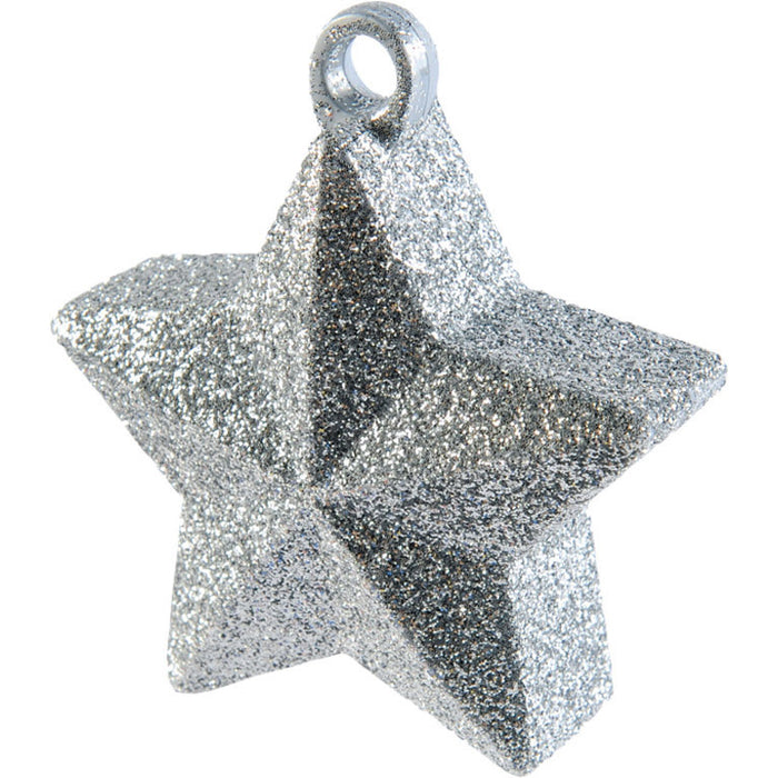 Ballongewicht "Stern" 170g - Glitter Silber