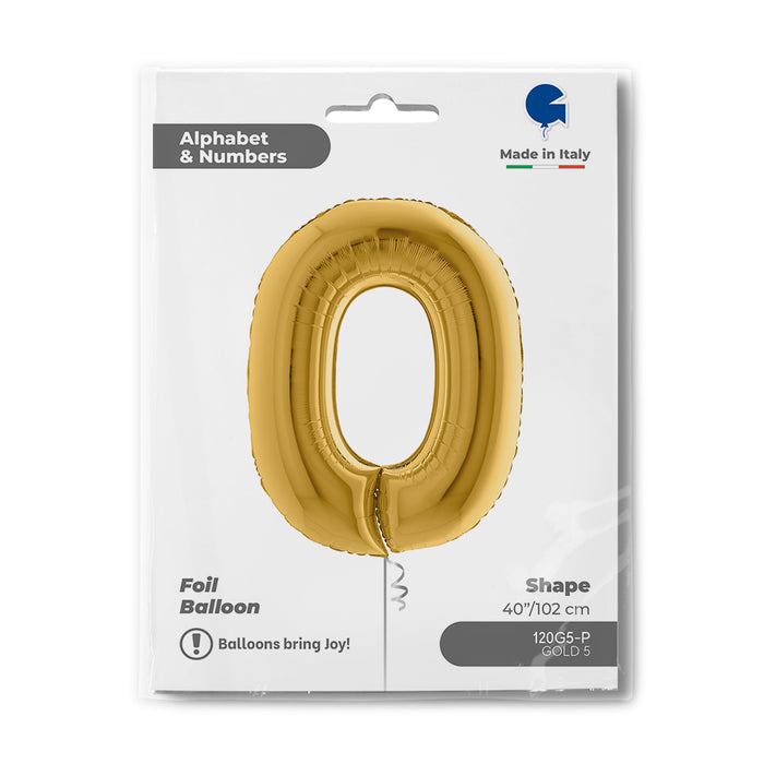 Riesenzahl Folienballon 40"/102cm | Gold #0