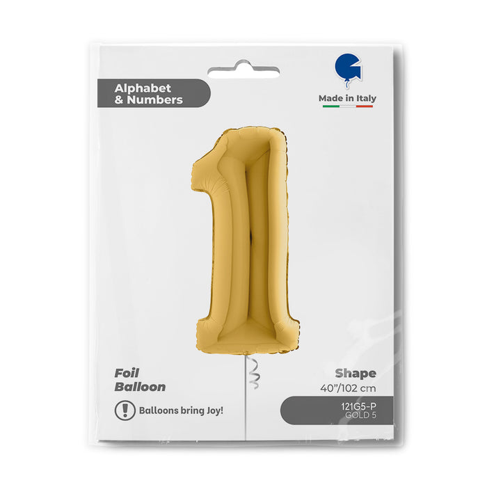 Riesenzahl Folienballon 40"/102cm | Gold #1