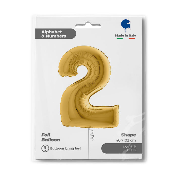 Riesenzahl Folienballon 40"/102cm | Gold #2