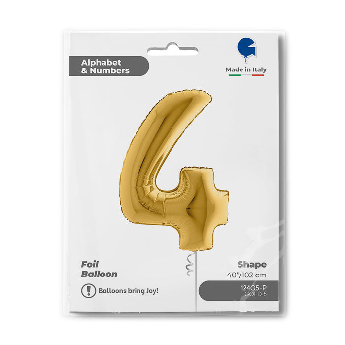 Riesenzahl Folienballon 40"/102cm | Gold #4
