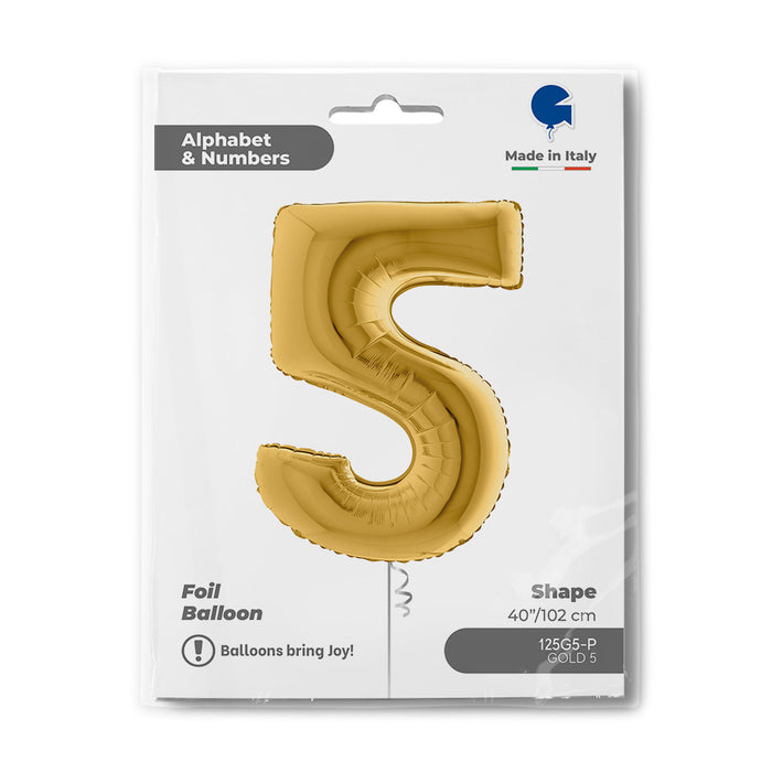 Riesenzahl Folienballon 40"/102cm | Gold #5
