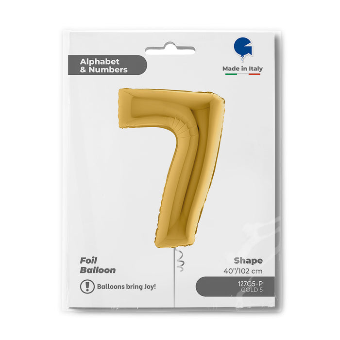 Riesenzahl Folienballon 40"/102cm | Gold #7