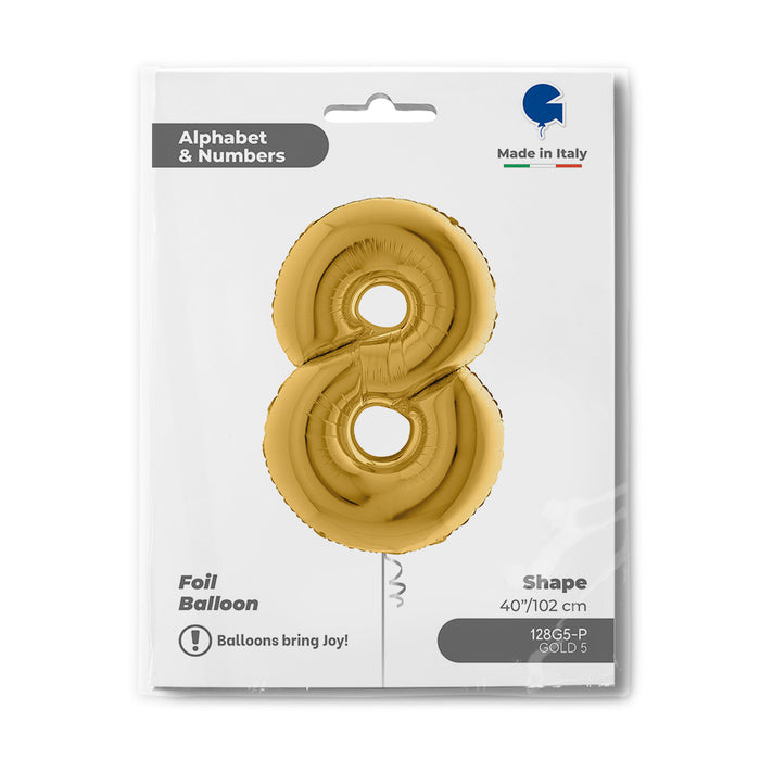 Riesenzahl Folienballon 40"/102cm | Gold #8