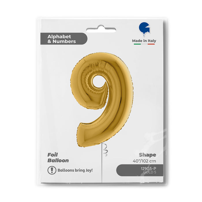 Riesenzahl Folienballon 40"/102cm | Gold #9