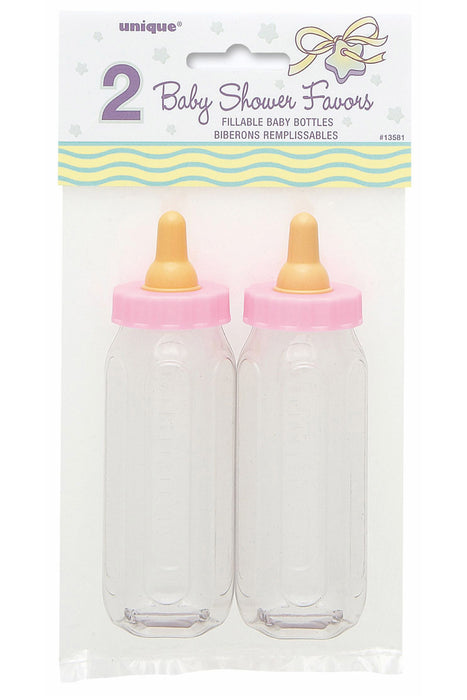 Favours Babyfläschchen Pink 2 Stück Babyparty Dekoration für Mädchen