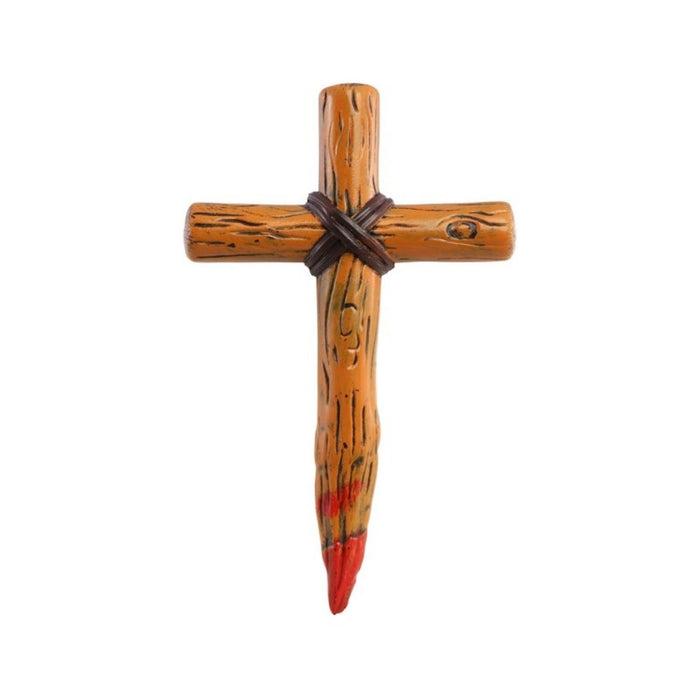Blutiger Kunststoff Kreuzpflock | 18x5x30 cm