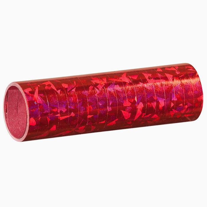 Luftschlangen "Holografisch" 4m / 1 Rolle | Rot