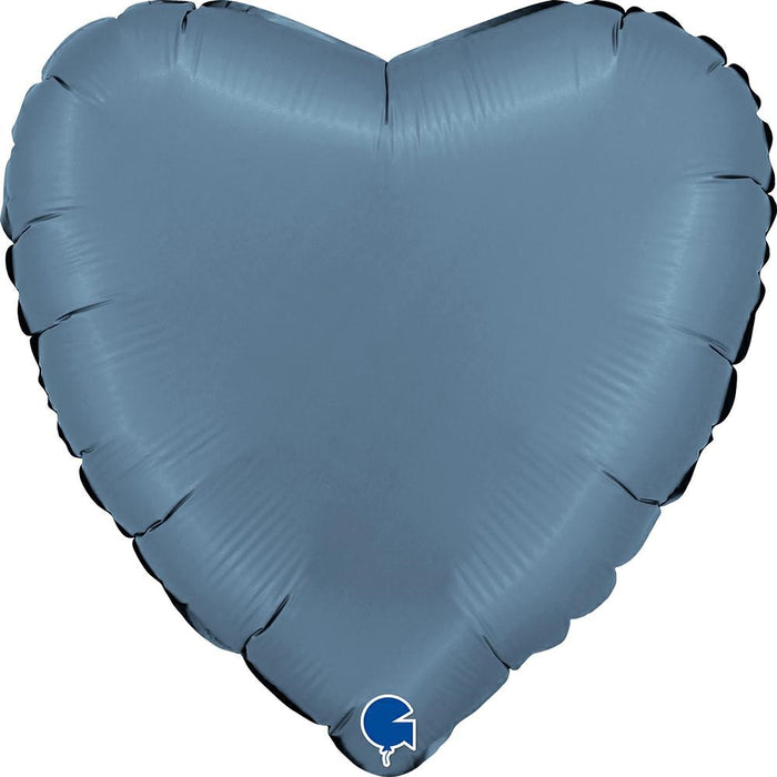 Herz Folienballon 18"/46cm (unverpackt) | Blue Jeans Satin