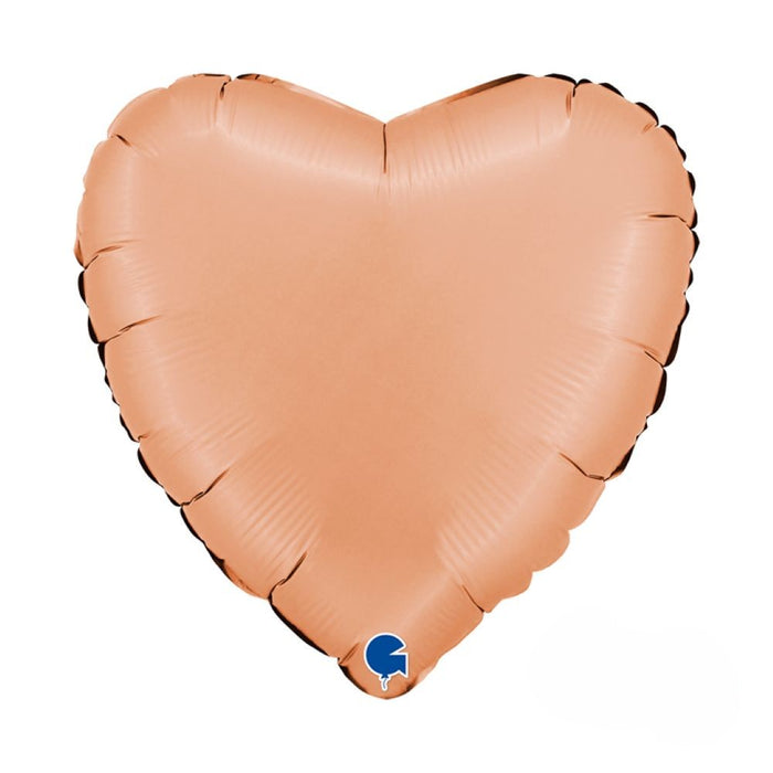ABC18 Herz Folienballon Uni | Ø 46 cm Satin Peach