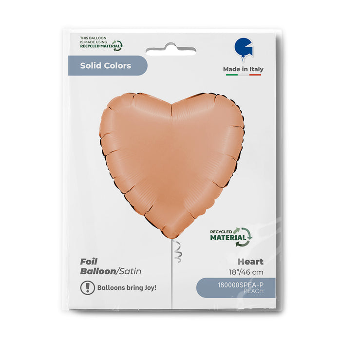 ABC18 Herz Folienballon Uni | Ø 46 cm Satin Peach