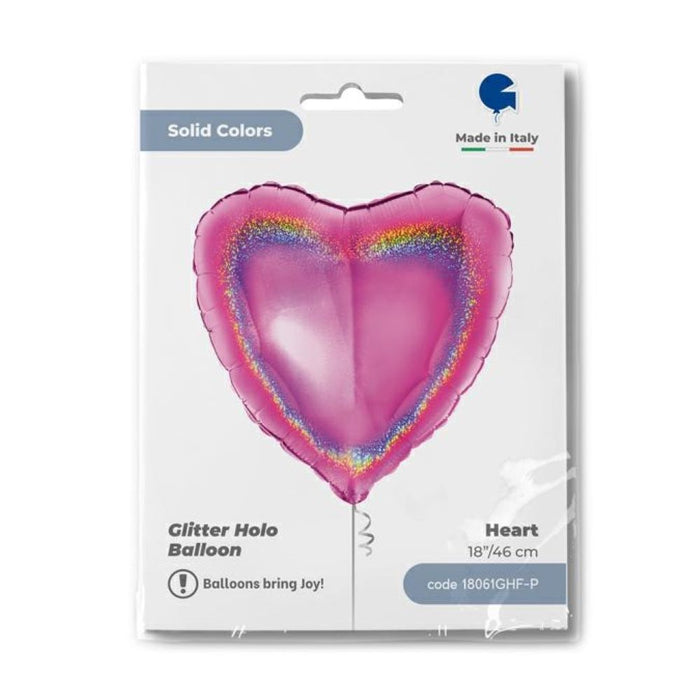 ABC18 Uni Herz 45 cm ø | Holo Fuchsia