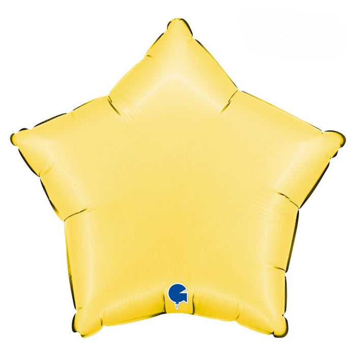 ABC18 Stern Folienballon Uni | Ø 46 cm Satin Banana Yellow