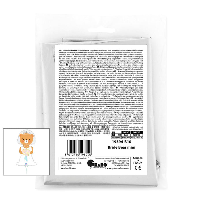 14" Miniloon "Braut Bär" (unverpackt)