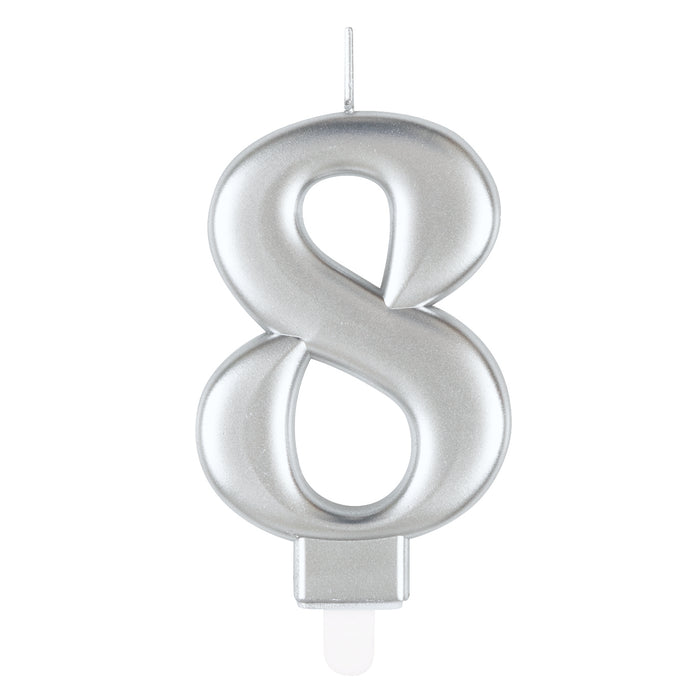 Kerzenzahl Silber #8