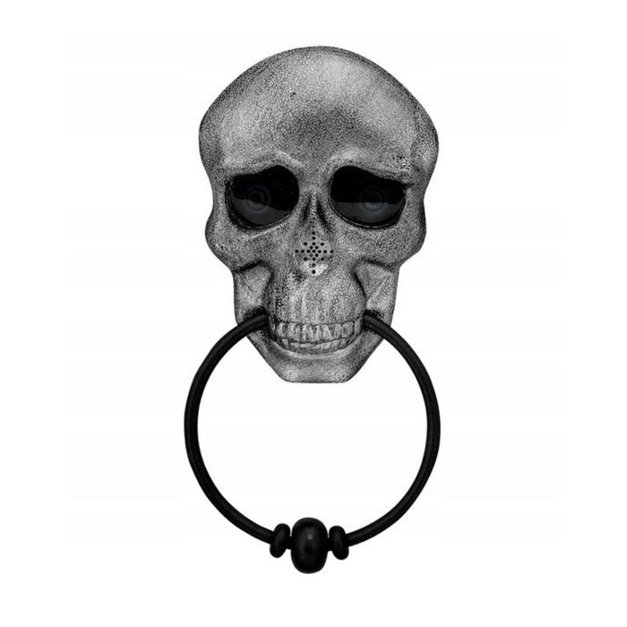Halloween Dekofigur "Schädel Türklopfer" Animiert