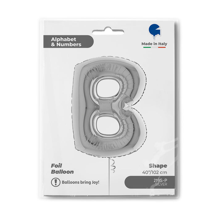 Riesenbuchstabe Folienballon 40"/102cm | Silber #B