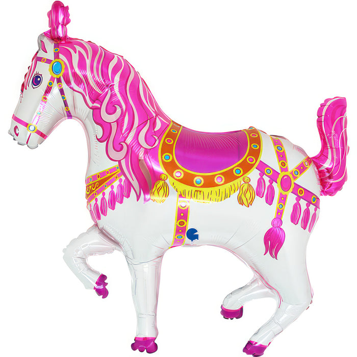 Shape Folienballon "Zirkuspferd" Pink | 94 cm