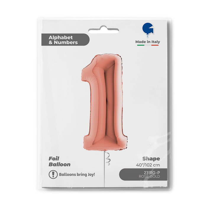 Riesenzahl Folienballon 40"/102cm | Rosegold #1