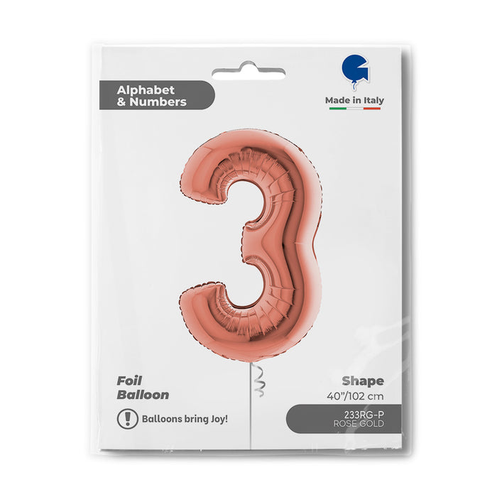 Riesenzahl Folienballon 40"/102cm | Rosegold #3