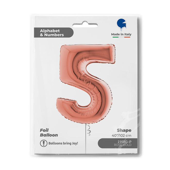 Riesenzahl Folienballon 40"/102cm | Rosegold #5