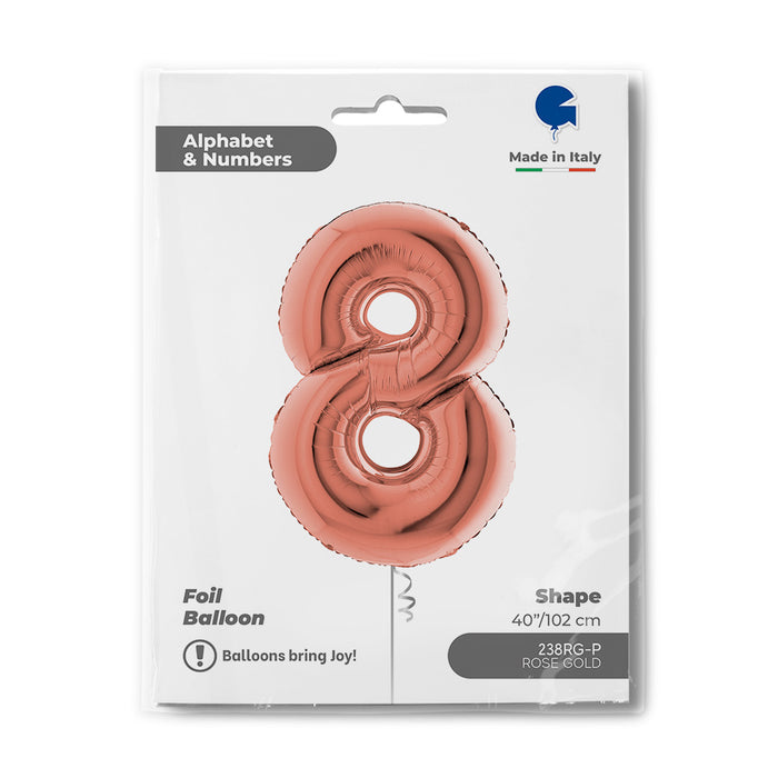 Riesenzahl Folienballon 40"/102cm | Rosegold #8