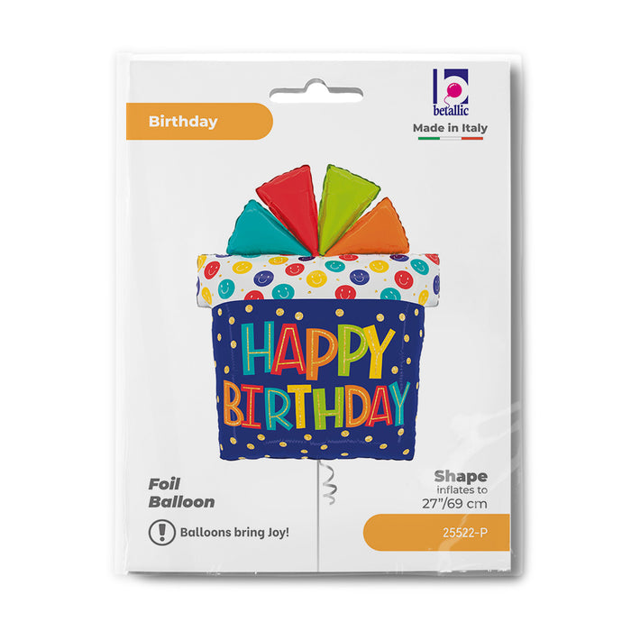 Shape Folienballon "Happy Birthday" Geschenk | 69 cm