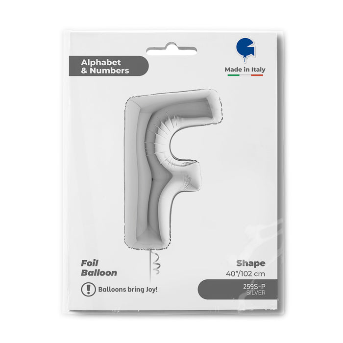 Riesenbuchstabe Folienballon 40"/102cm | Silber #F