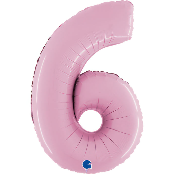 Riesenzahl Folienballon 26"/66cm | Pastel Pink #6