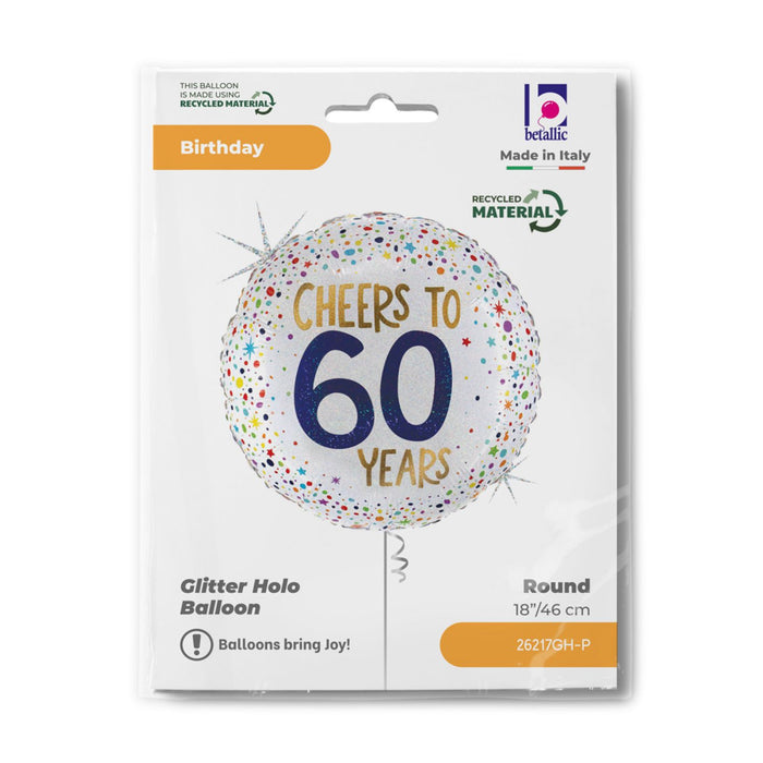 ABC18 Folienballon "Cheers to 60 Years" | 46 cm