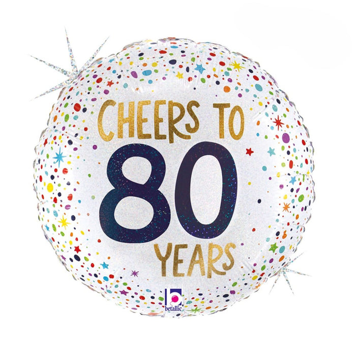 ABC18 Folienballon "Cheers to 80 Years" | 46 cm