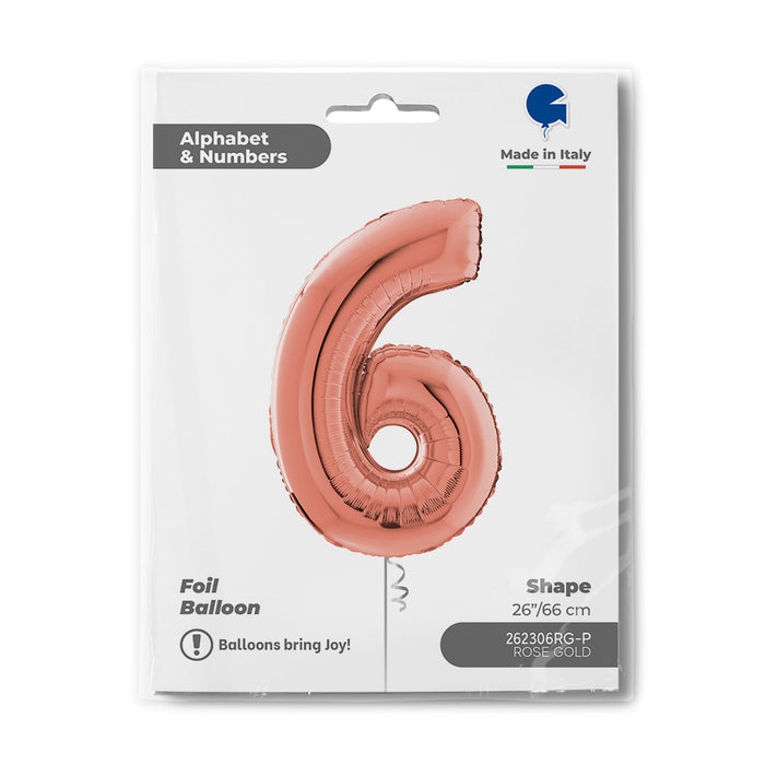 Riesenzahl Folienballon 26"/66cm | Rosegold #6