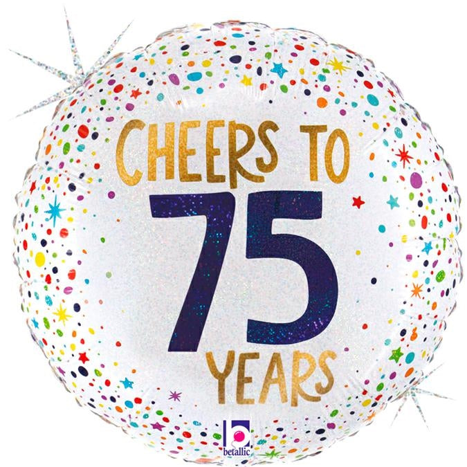 ABC18 Folienballon "Cheers to 75 Years" | Ø 45 cm