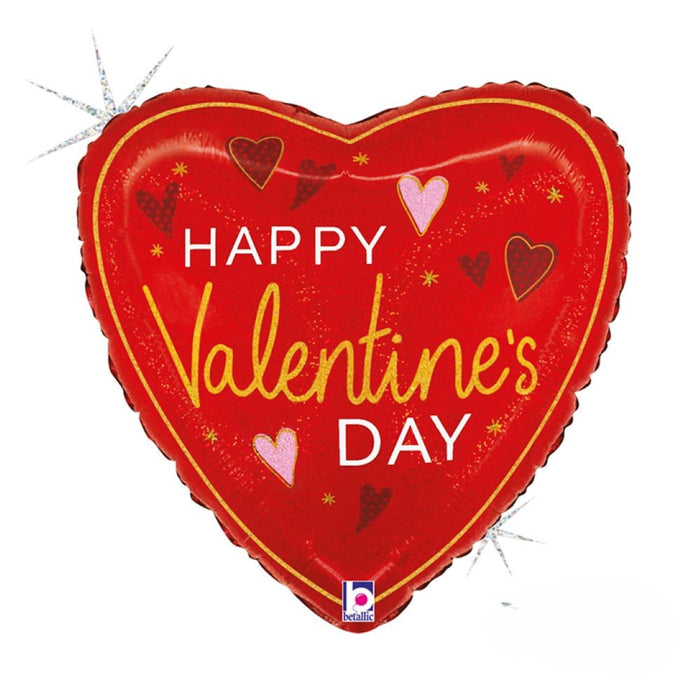 ABC18 Herz Folienballon "Happy Valentines´s Day" | Ø 46 cm | Rot