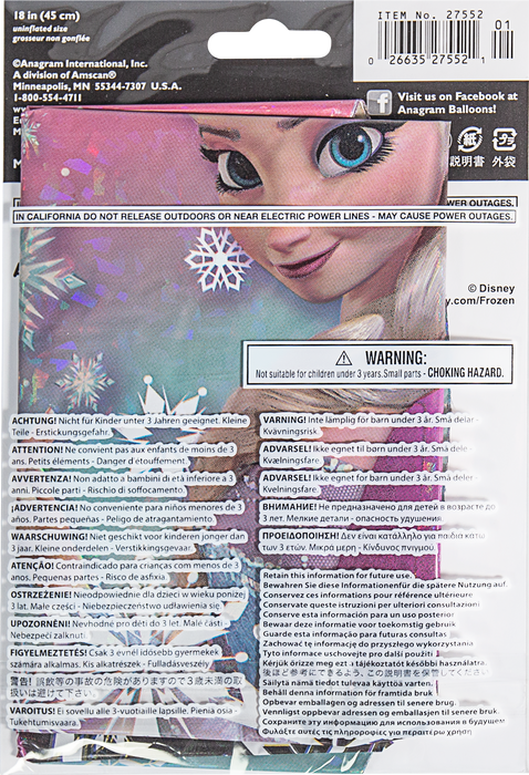 ABC18 Folienballon "Die Eiskönigin" Holo | Ø 45 cm